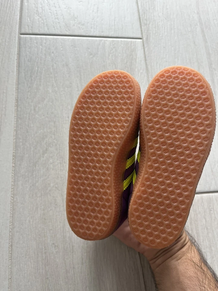 Adidas Gazelle CF EL I Active Purple Solar Yellow Shoes JP7136 Toddler size 10K  - Image 2 of 4