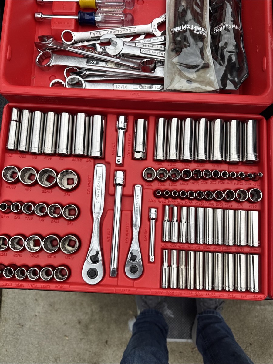 Sears Craftsman USA Nos RARE 180pc Mechanics Tool Set 33580 Tons