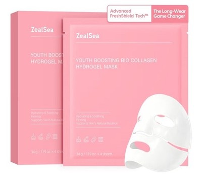 ZealSea Bio Collagen Hydrogel Face Mask Overnight Jelly Glass Skin 4 Pack