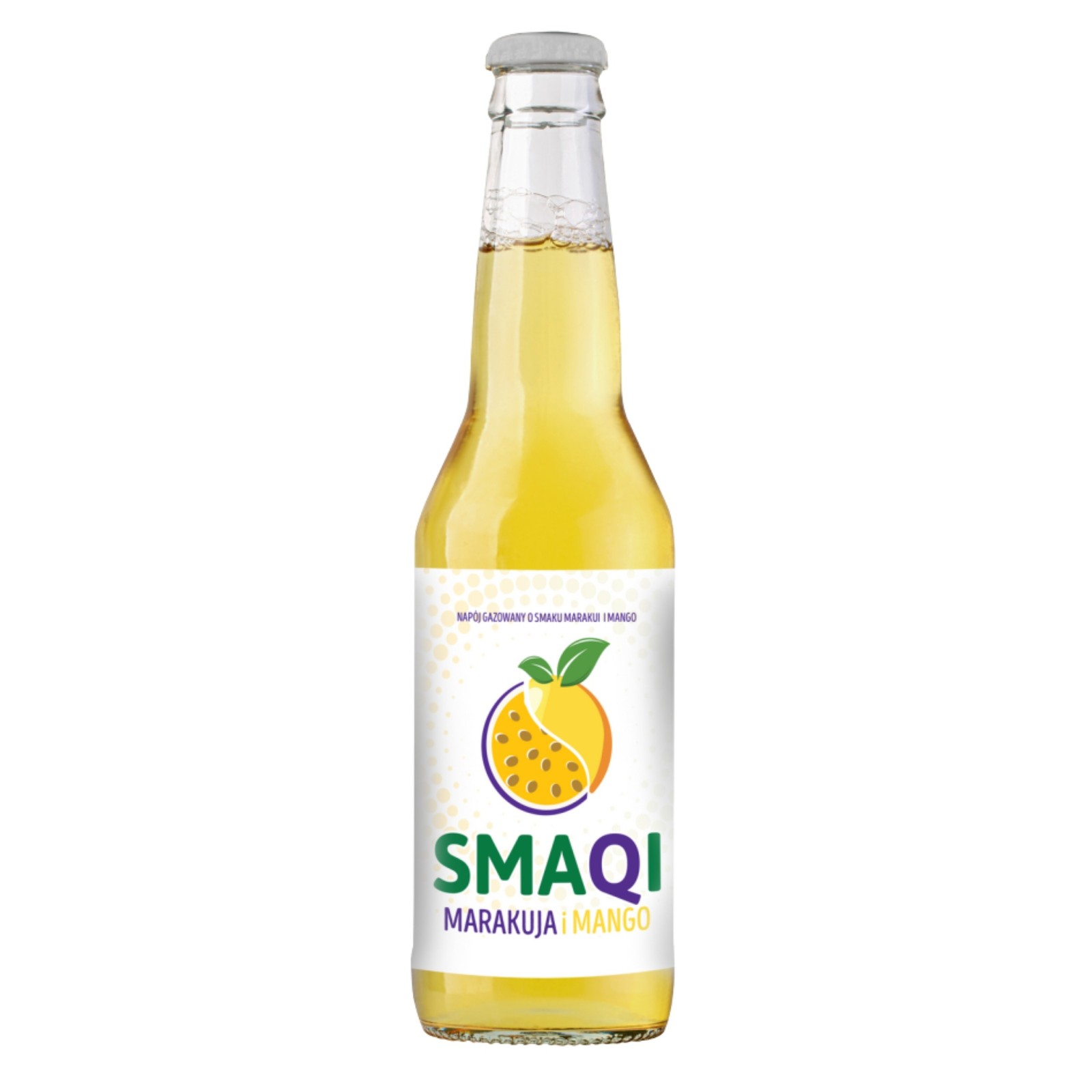 Bebida carbonatada con sabor a mango y maracuya 500 ml