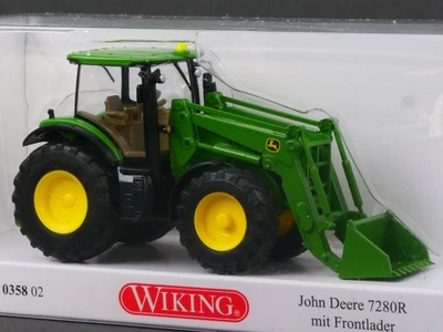 Wiking 035802 John Deere 7280 R Frontlader Traktor 1:87 wie NEU! OVP 1706-30-70 - Bild 1 von 2