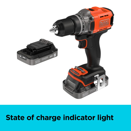 BLACK+DECKER 20V MAX** POWERCONNECT™ Akku-Bohrschrauber - BCD382DS1 - Bild 9 von 21