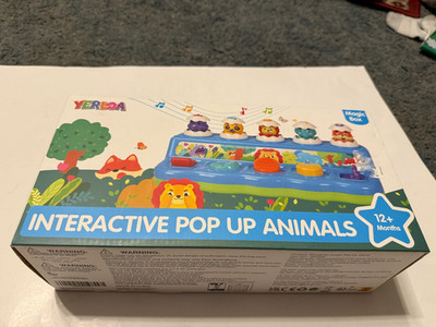 Yerloa interactive pop up animals sealed-12 months plus-magix box-takes 3 aa bat