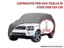 TELO COPRIAUTO COPRI SUV FELPATO IMPERM. TG M PER FIAT QUBO TETTO ALTO DAL 2008