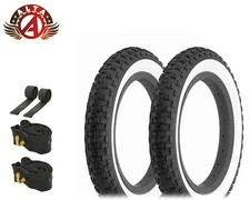ALTA 12½ x 2¼ Tire Set – Comp III HF-143G White Wall w/90d Schrader Valve, 6pc.