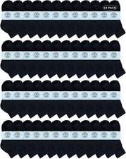48 Units of Kids Cotton Quarter Ankle Socks In Black Size 4-6 - Boys
