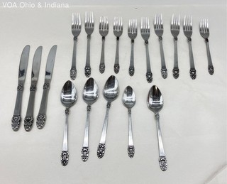 Grace Symphony Stainless Steel Flatware Set 18 Piece Ornate Scroll Design Japan