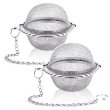 2PCS Stainless Steel Mesh Tea Infuser, 2.1 Inch Tea Ball, Strainer Tea Diffus...