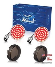 1157 Turn Signals with Smoked Lens Cover, Full LED Red Full Led Lights Up 