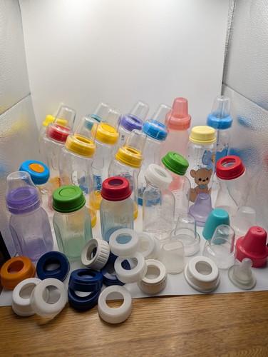 Huge Vintage Baby Bottle Lot Playtex Vent Air Evenflo Precious Moments 90's Y2K 