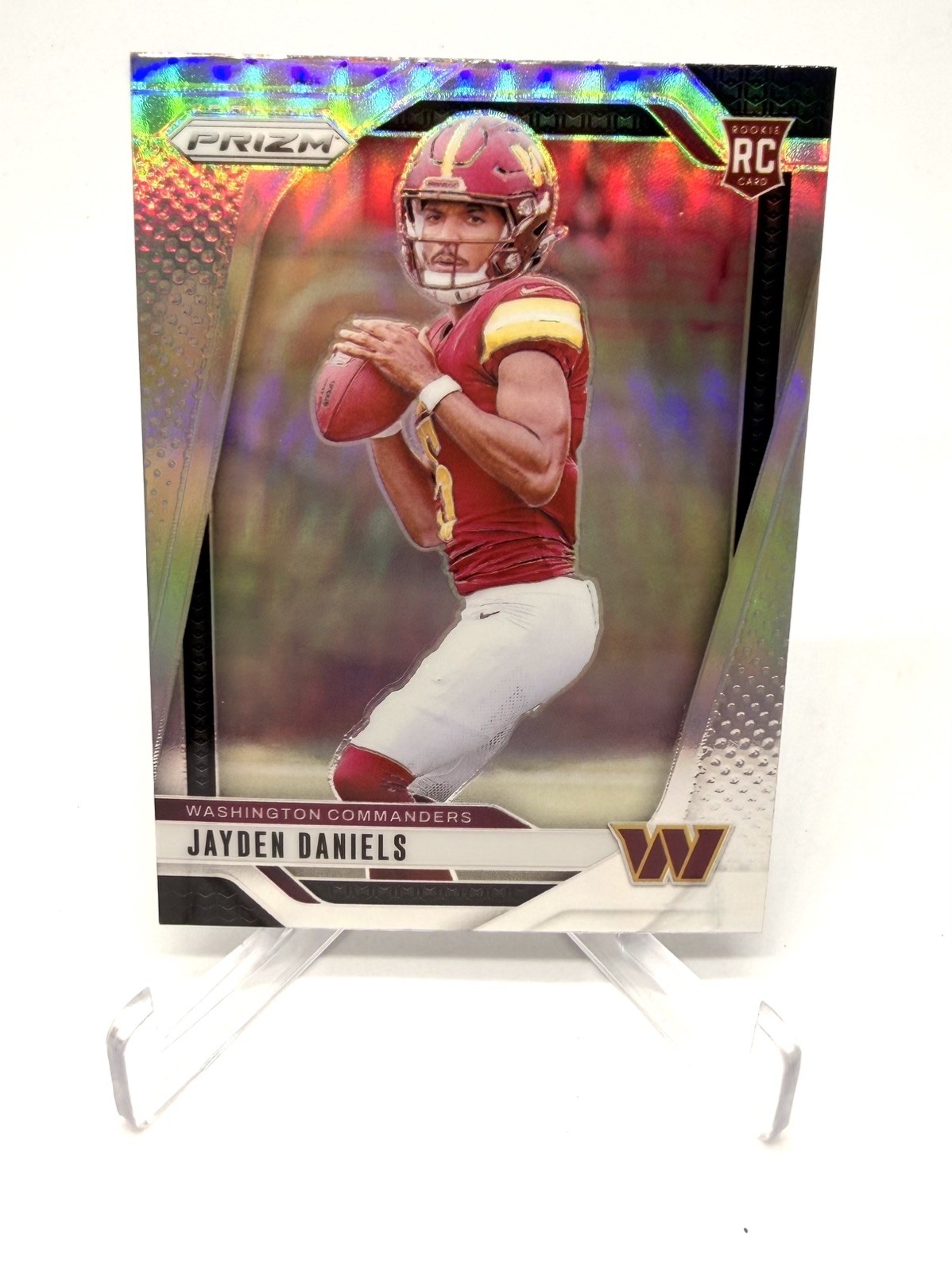 JAYDEN DANIELS 2024 PANINI PRIZM #347 ROOKIE SILVER RC COMMANDERS