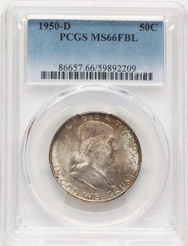 1950-D 50C FL Franklin Half Dollar PCGS MS66