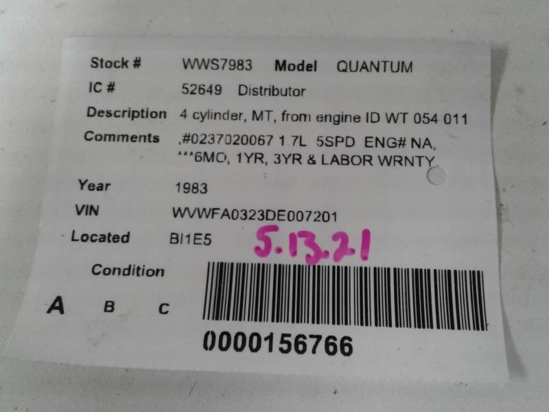 Distribuidor 4 cilindros compatible con 83-84 AUDI 4000 143482 Foto 4 de 4