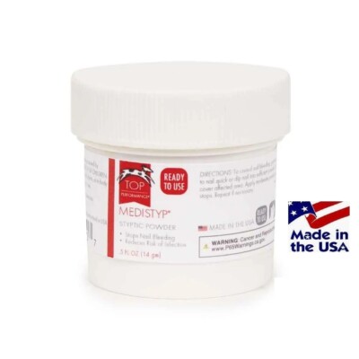 PET Grooming .5oz NAIL STYPTIC POWDER Dog Cat Bird Wound,Cut,STOPS Bleeding&Pain