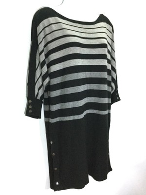 white and black sweater dress