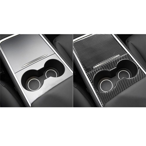 Center Cup Holder Storage Box Panel Carbon Fiber Trim For 17-22 Tesla Model Y 3 - Bild 3 von 12