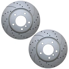 Bison Performance Pair Front Drilled Coat 300mm Brake Rotors for BMW E36 E46 E86
