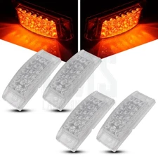 4x 6" Amber Led Clear Lens Turn Signal Side Marker Light Universal Truck Trailer
