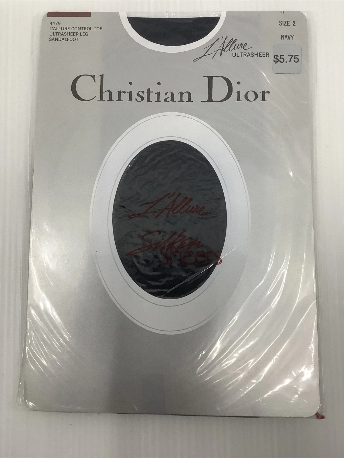 Pantalon vintage Christian Dior L’Allure ultrasheer bleu marine pur en nylons taille 2