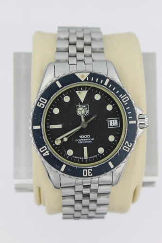 Tag Heuer 980.013 Mens 1000 Series Professional Watch Black Blue Silver Jubilee