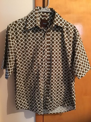 ROAR Poplin Douce 100% Cotton Short Sleeve Button Shirt Size Medium