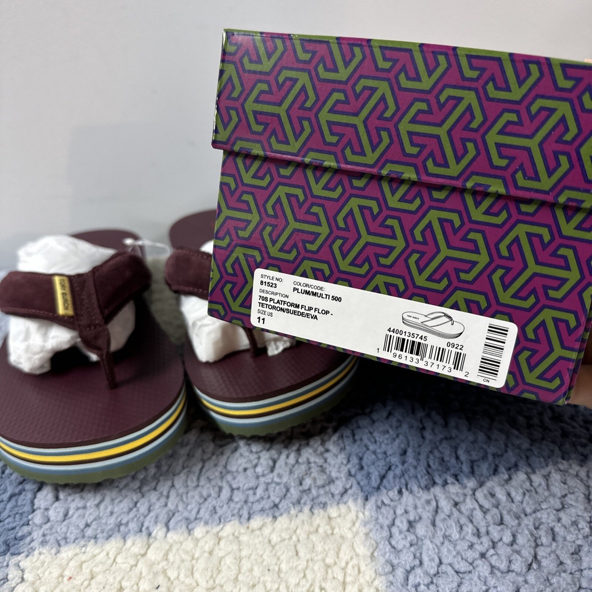 Tory Burch レインシューズ　パープル トリーバーチ》 ラバーシューズ レインシューズ パープル ト 紫