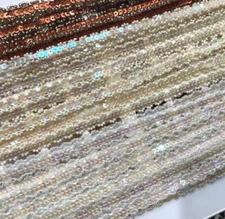 trim beaded hand sewn 1/4" sequins pearls 1yd copper, ivory, white
