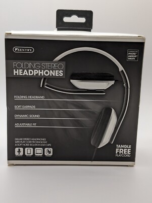 Sentry Folding Stereo Headphones, New