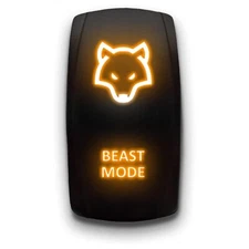 Beast Mode - Orange - Laser Etched Toggle Switch 20A 12V - Vertical Rocker Sw...