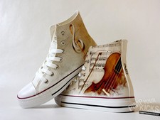 Violin, Sheet Music, Custom Made Canvas Shoes