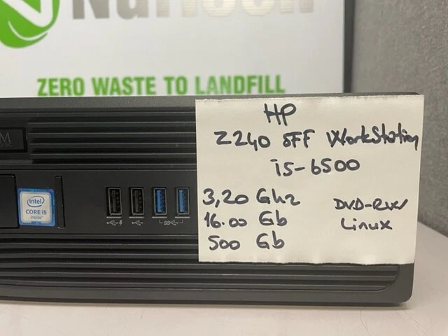 HP Z240 SFF Workstation Intel i5 6500 3.20GHz 16GB RAM 500GB DVDRW Linux - Image 2 of 4