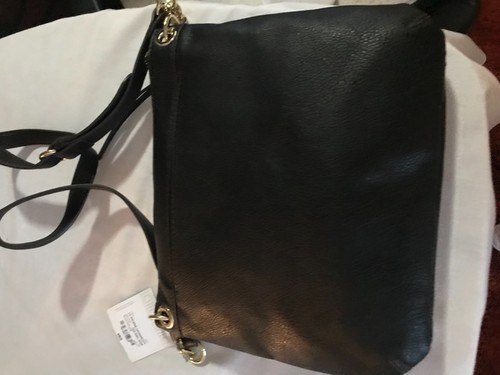 SLEEK BLACK LEATHER LC VALERIE CROSSBODY PURSE Shoulder Bag by LIZ CLAIBORNE - Picture 4 of 9