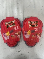 2 Pack - Original Pizza Pack, Pizza Storage Container with 5 Microwavable Tray