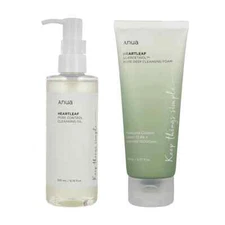 ANUA Heartleaf Pore Control Cleansing Oil + Quercetinol Pore Deep Cleansing Foam