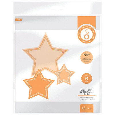 Tonic Studios Metal Cutting Die - LAYERED STARS SCRIBBLE FRAMES