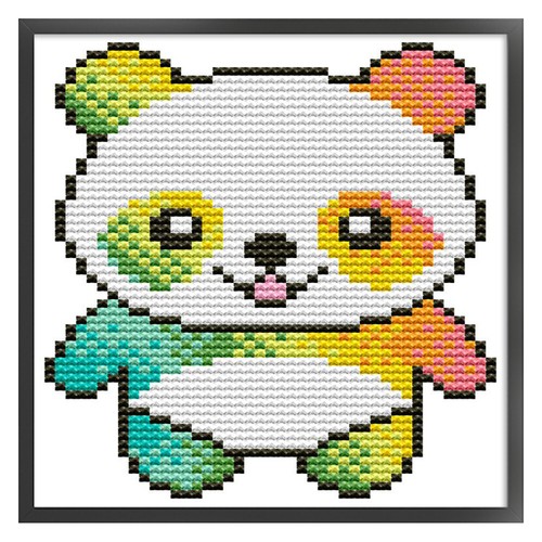 Kit Broderie Point De Croix Imprimé 40x40 Cm – Toile Coton écologique 11CT, Motif Fille, Inclus Fils & Aiguilles
