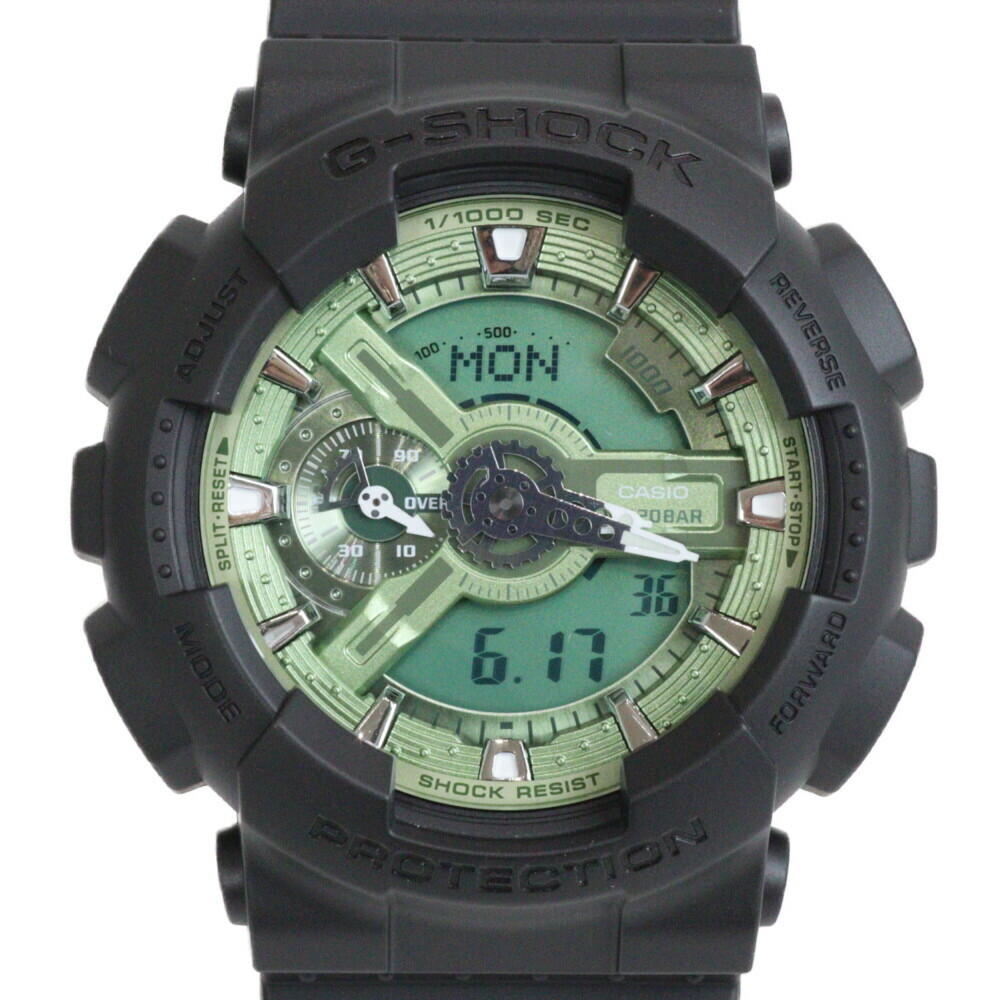 Casio G-Shock GA-110CD-1A3JF Green Black Digital Analog Quartz Watch with Rubber Band