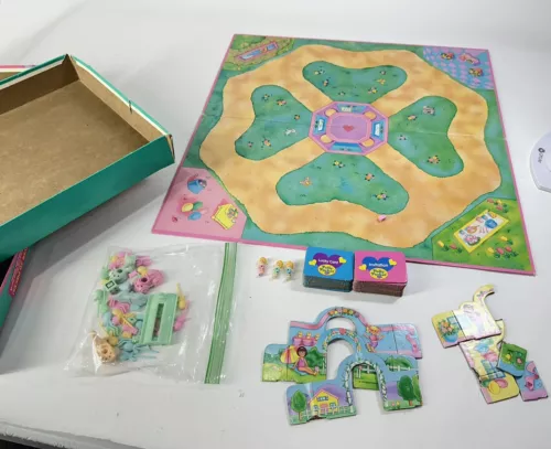 Vtg 1994 Polly Pocket Party Board Game RoseArt INCOMPLETE / For Parts vintage