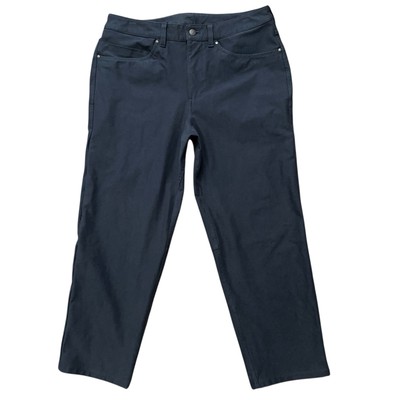Lululemon ABC Relaxed Fit Crop Pants Mens Size 32 Utilitech Stretch Iron  Blue