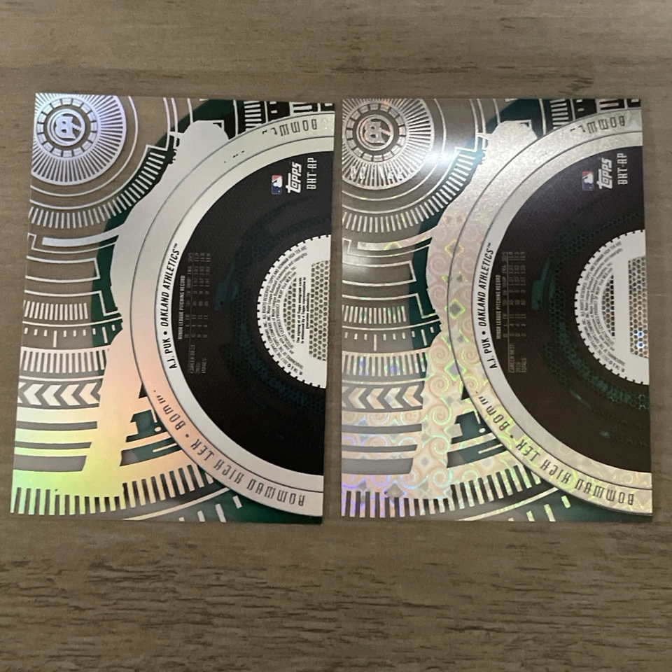 (2 Cards) 2017 Bowman High Tek - A. J. Puk Auto No. BHT-AP One /199, One Not #’d - Image 3 of 3