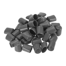 100pcs Rubber End Caps 19mm(3/4") ID Vinyl Cap Cover Screw Protectors Dark Grey