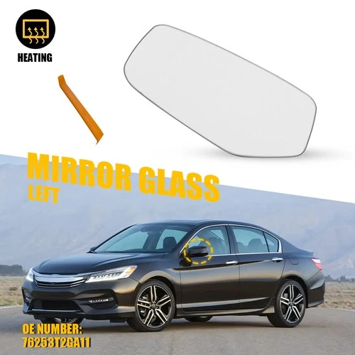 Driver Side View Mirror Glass for 2013-2017 Honda Accord, Heated 76253T2GA11