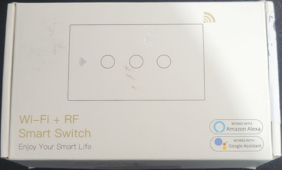 Wi-Fi + RF Smart Switch RMT001, Alexa & Google Compatible, 10A, 100-240V, White