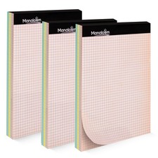 Graph Paper Pad 8.5 x 11 Inch - 3 Pack, 50 Sheets Each 150 Sheets Total 4x4 Q...