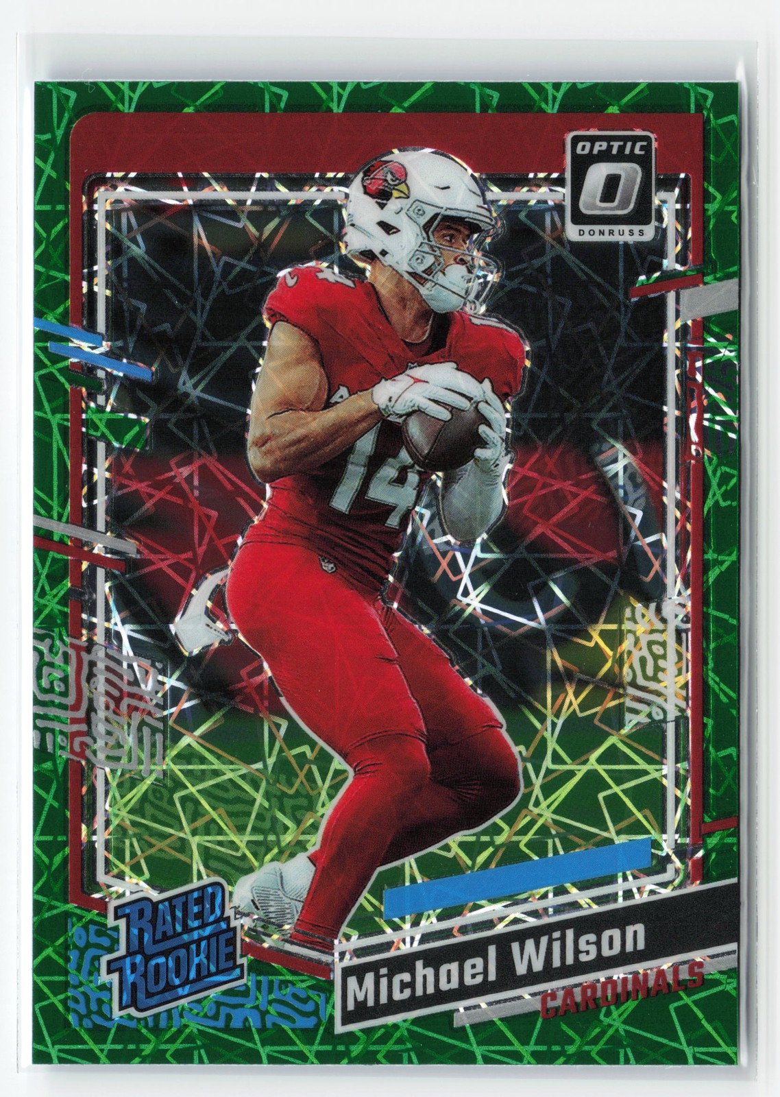 MICHAEL WILSON #204 2023 PANINI OPTIC CARDINALS ROOKIE RC GREEN VELOCITY
