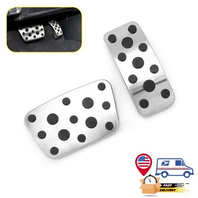 For Toyota Auris 2012 - 2016 Sliver Footrest Gas Brake Pedal Non-Slip Cover 2Pcs