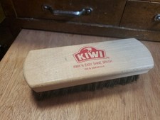 Vintage KIWI Brand 100 Horsehair Kwik N Easy Shine Brush 6.5" Shoe Polishing DD