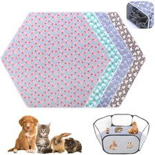 Preboun 4 Pcs 47 in Guinea Pig Playpen Pad Waterproof Hexagon Mat Reusable Dog P