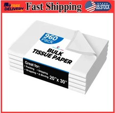 960 Sheets White Tissue Paper 20x30 Gift Wrap & Packing Supplies Bulk