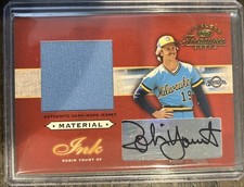 2003 Donruss Timeless Treasures Game Used Jersey Auto Autograph Robin Yount #/50